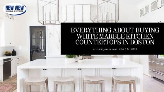 white marble kitchen countertops